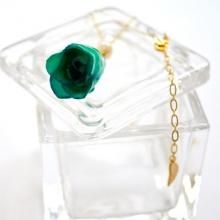 天然石ターコイズ　ミントグリーンプリザーブドフラワー薔薇入りネックレス 105717189_th.jpg?