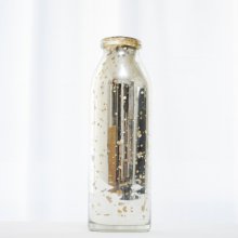 アンティーク調シルバー ボトル・ガラス器 (φ8-5.5xh25cm)