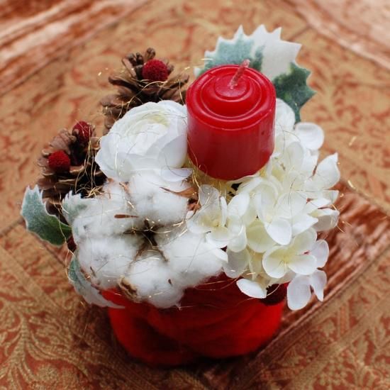 ミニアレンジ クリスマスレッド ラグジュアリーフラワーショップ