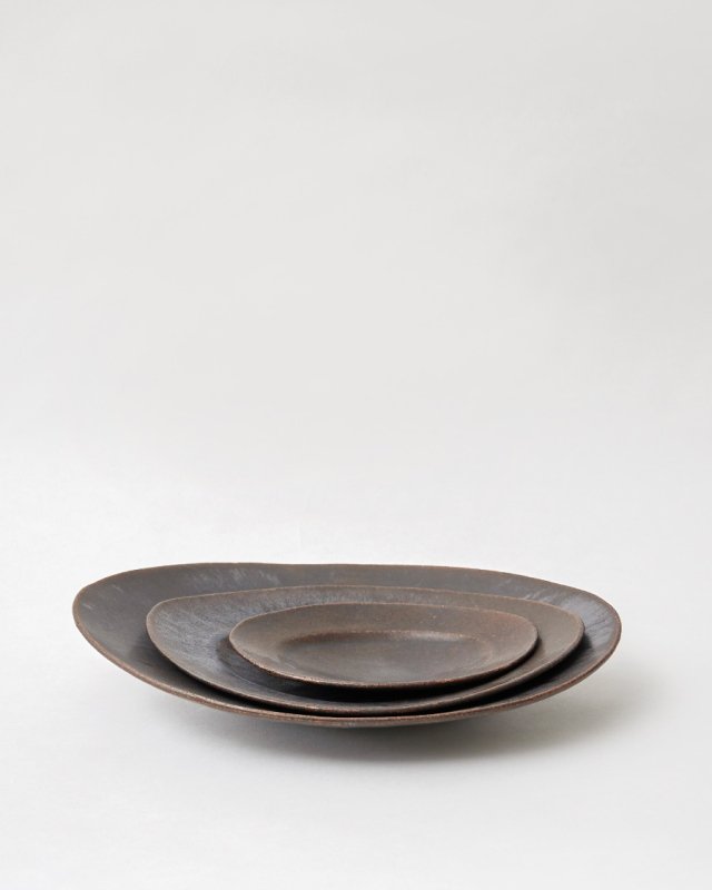 Takuji Hayashi  Black oval dish M