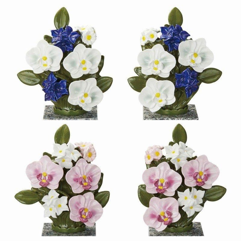 カレンヌ 花RENNU墓花 (L) 陶器製 1対 - 石材工具・墓所用品プロ