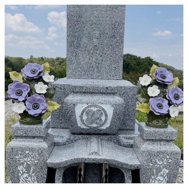 カレンヌ　墓花（Ｌ）アネモネ　パープル　1対（2個） 花RENNU P24-0885-PU カレンヌ 墓花 L アネモネ パープル 1対(2
