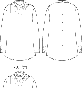 ハイネックブラウス 609 布と型紙のお店クルール ハイネックブラウス 609 布と型紙のお店クルール