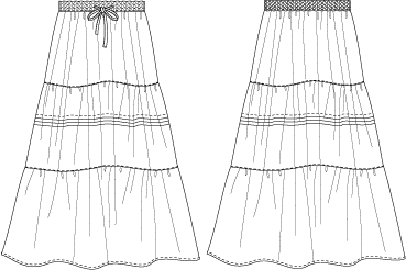 イージーティアードロングスカート 272 布と型紙のお店クルール