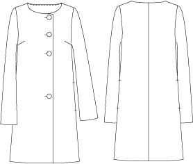 シングルノーカラーコート 195 布と型紙のお店クルール