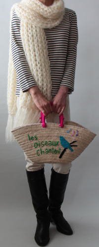 手編み製図　ビッグローゲージモヘアマフラー【35】 - 布と型紙のお店クルール