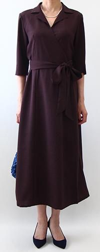 COMME des GARCONS ダークブラウン ベルベット ラップワンピース ラップワンピースⅡ【811】 - 布と型紙のお店クルール