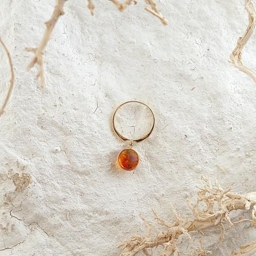 ふるさと納税 アクセサリー リング 岩手県 久慈市  完全受注生産品 久慈琥珀_Amber baby ring（刻印サービス） sd6_8577c22affae8a62e6b457151d