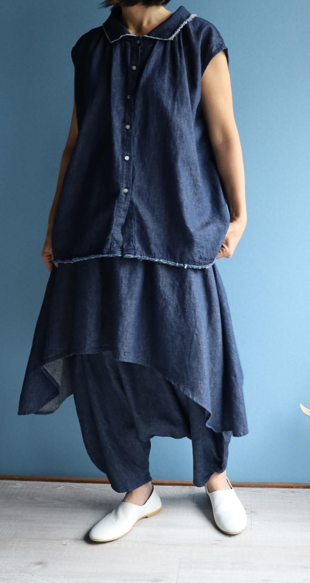 レイヤーサルエルパンツ デニム - TAKASHIRO SENKO online shop