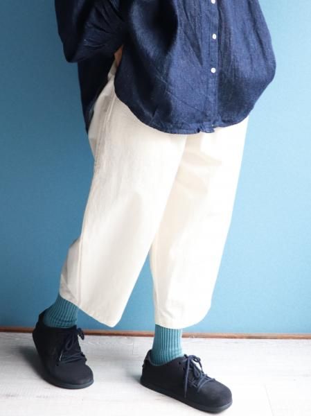 blue in green 高城染工 コットンジョガーパンツ ホワイト DSC04544---26.JPG