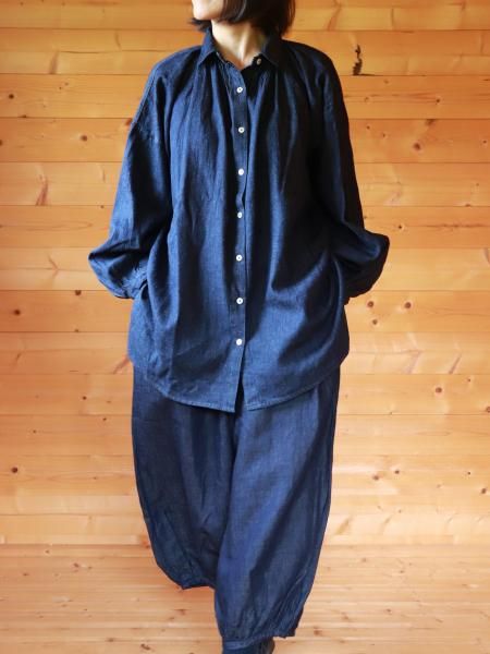 高城染工　ワンピース 倉敷の染色工場「高城染工」のカシュクールリネンワンピース