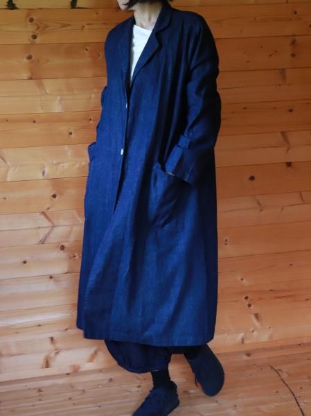 高城染工　ワンピース 高城染工 blue in green リネン カシュクール シャツワンピース