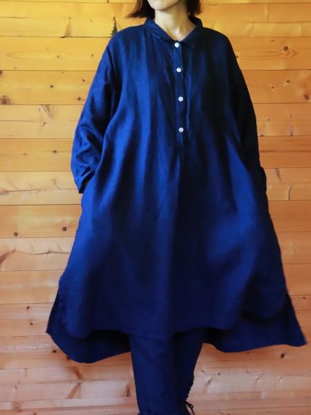 高城染工 blue in green ギャザーパフブラウス 高城染工blue in green