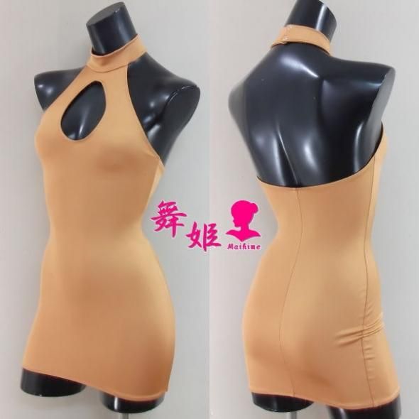 工場直売 339_穴ホルターミニ丈ワンピ(光沢生地) - 舞姫ストア レースクイーン