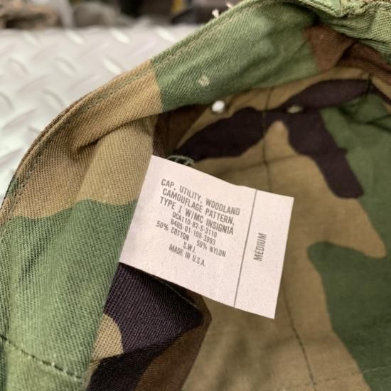 米軍放出品 USMC/Woodland ユーティリティーキャップ MEDIUM 未