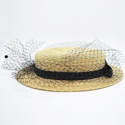 SOPRATTUTTO CAPPELLI チュール付きカンカン帽 IZ830 ナチュラル SOPRATTUTTO CAPPELLI チュール付きカンカン帽 IZ830 ナチュラル
