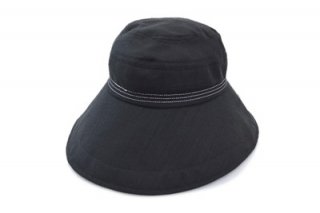 つば広ハット 113105 ブラック 黒 レディース 婦人 帽子 UVカット 紫外線対策 日よけ UVケア 熱中症対策 洗える 母の日 日本製 ネット通販 春夏