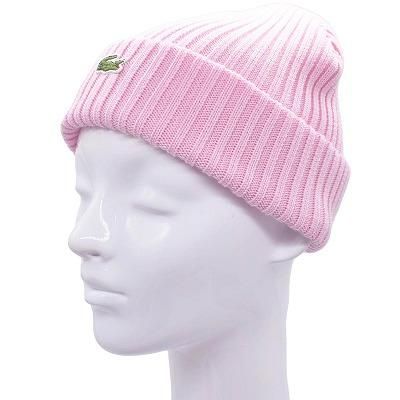 ラコステ LACOSTE ニット帽 ピンク メンズ 父の日ギフト 紳士