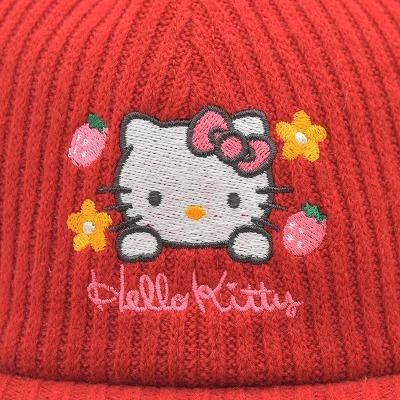 ハローキティ Hello Kitty ニットキャップ レッド 赤 キッズ ハローキティ Hello Kitty ニットキャップ レッド 赤 キッズ