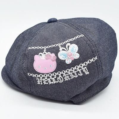 ハローキティ Hello Kitty デニムキャスケット ネイビー 紺 ラメ