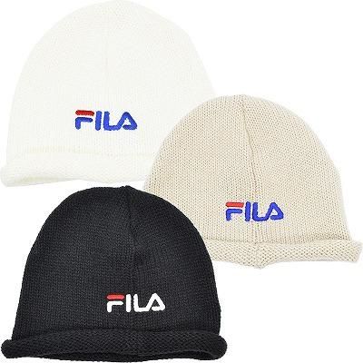 フィラ 子供 キッズ ジュニア ニット帽 FILA ホワイト 白 防寒 帽子