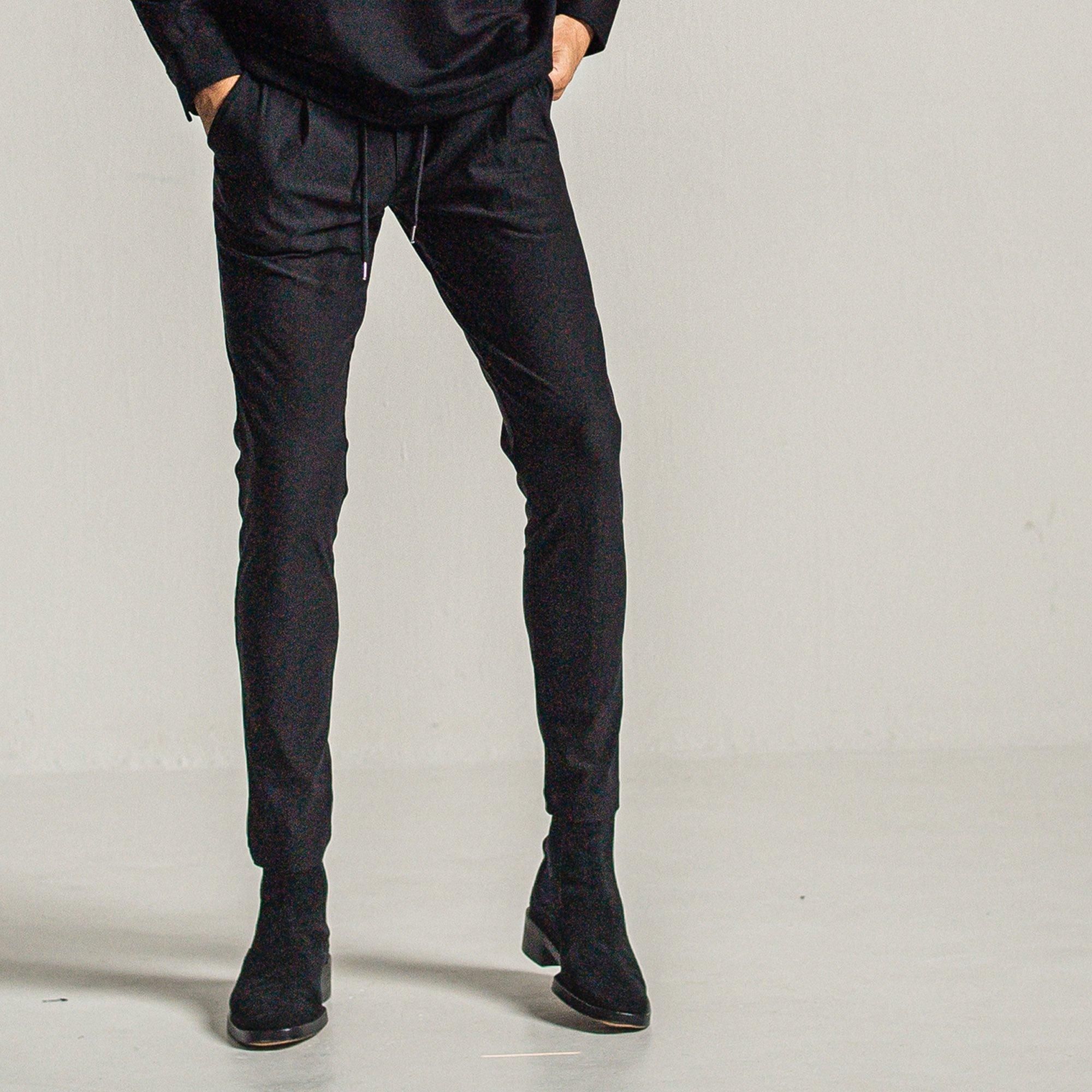 CHRIS EASY HEAT TUCK PANTS BLACK