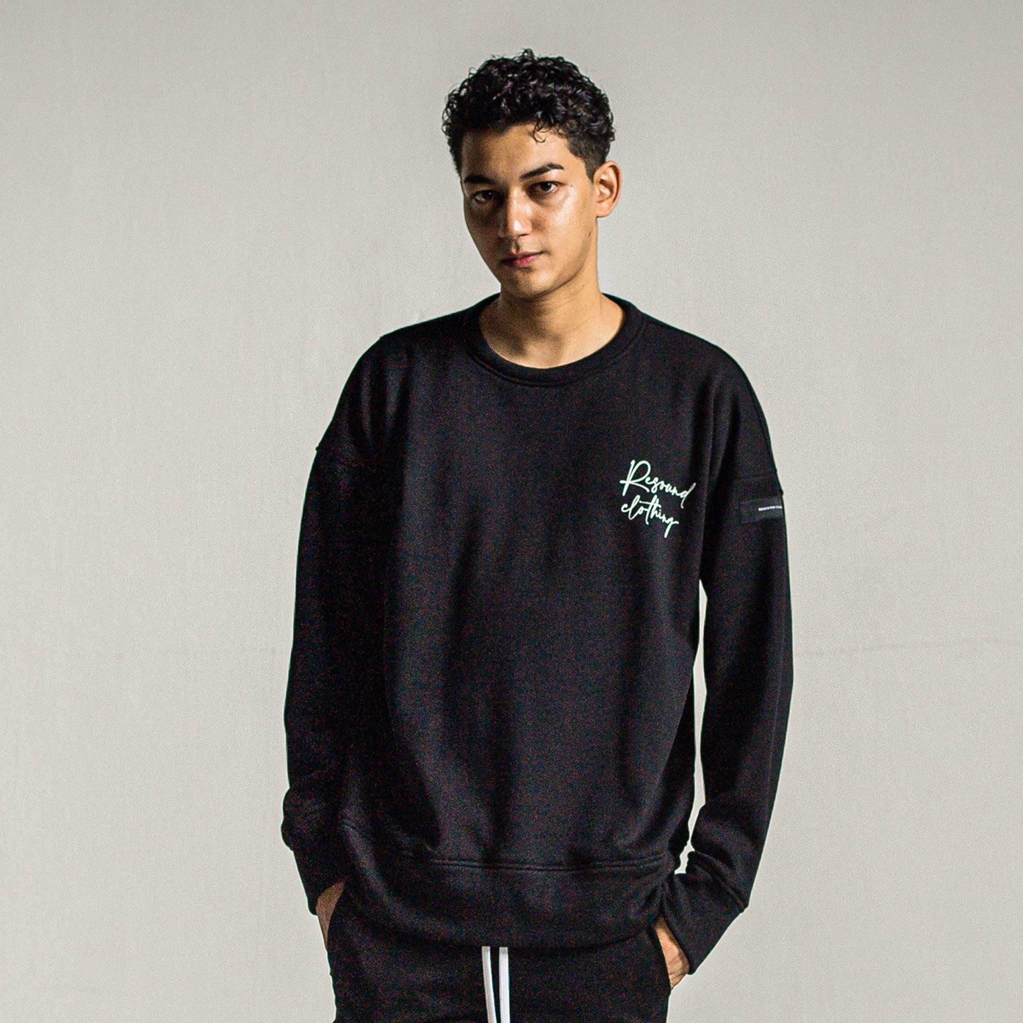 ID velours fleece drop trainer BLACK