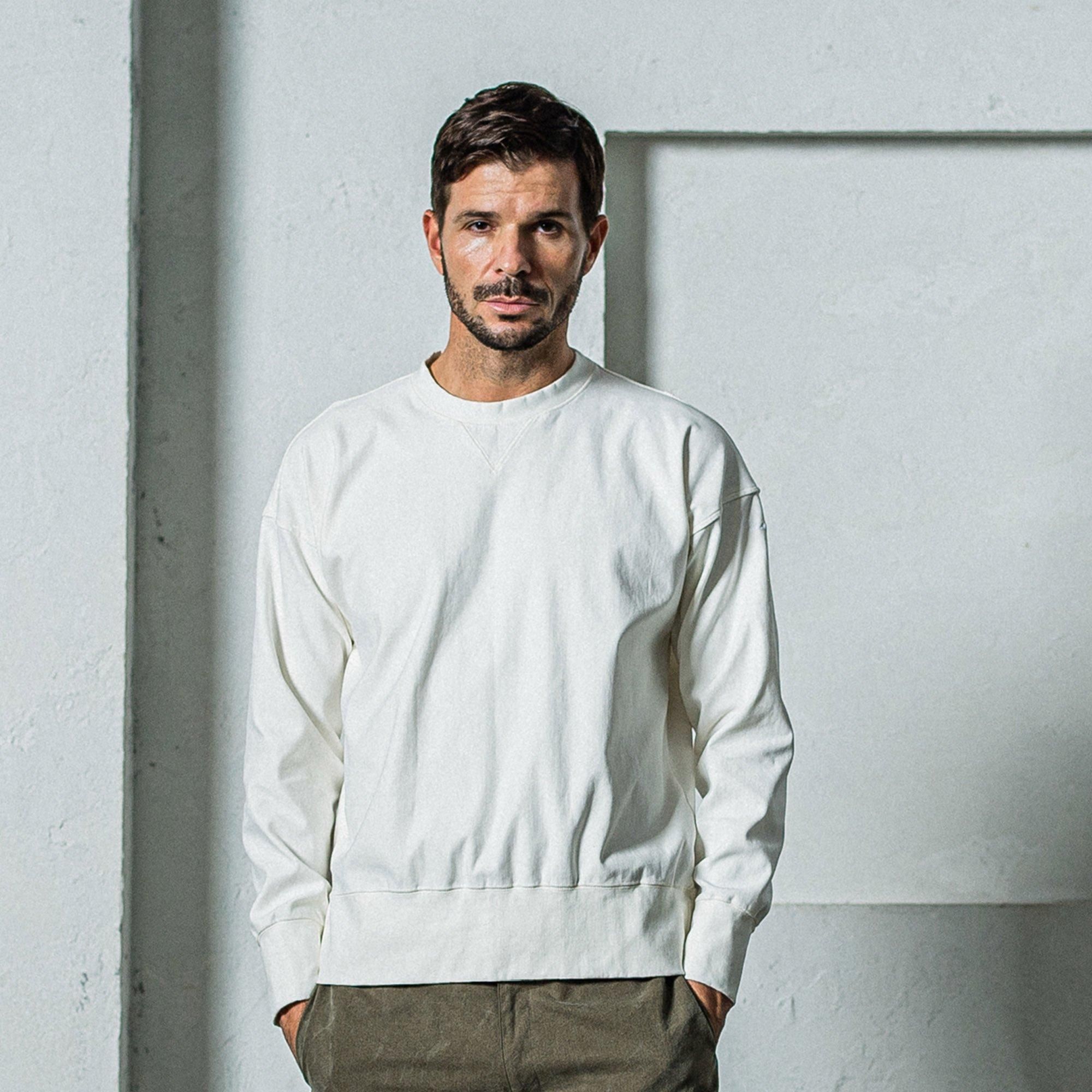 DENIM JERSEY loose trainer WHITE