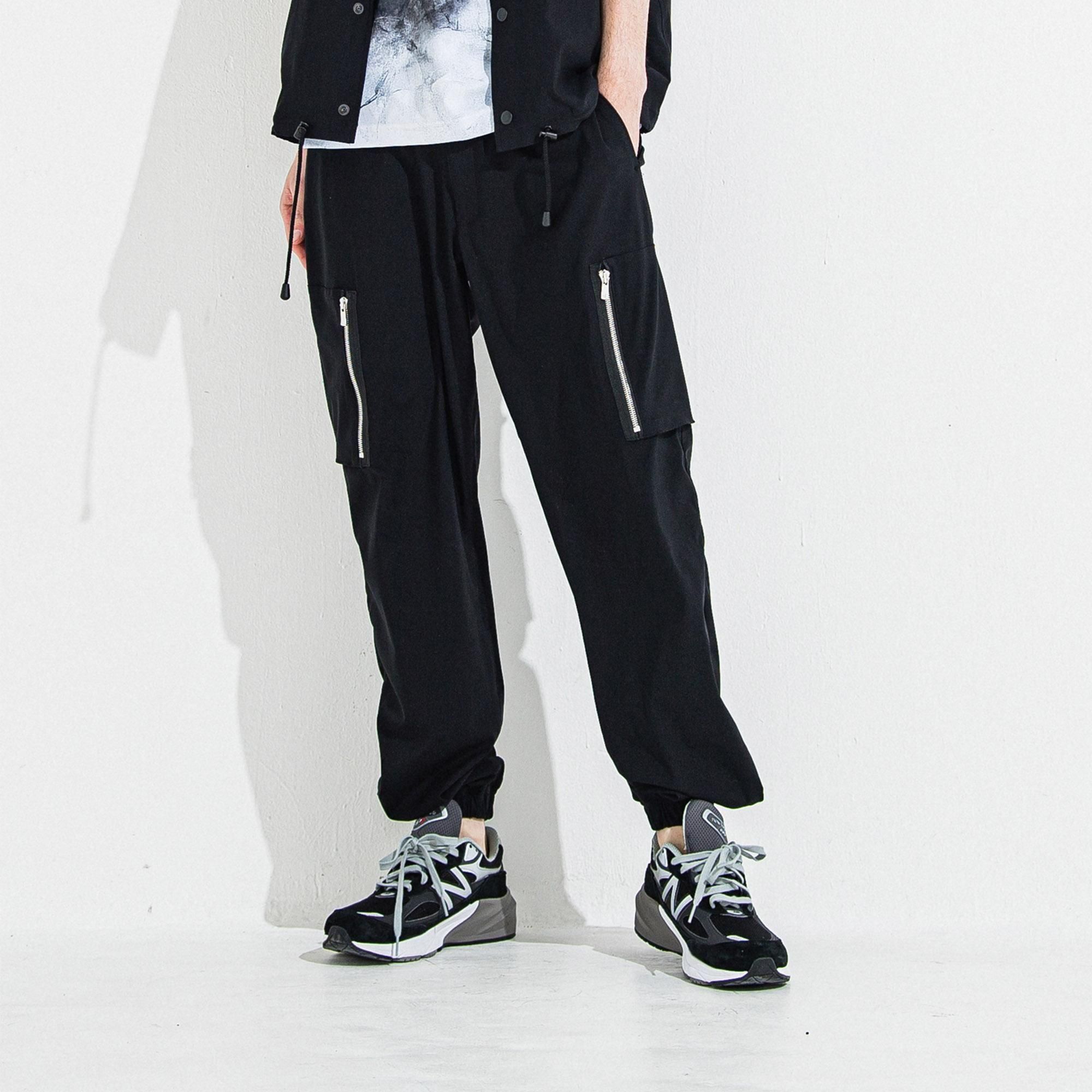 DAVID NYLON  CARGO  PANTS BLACK
