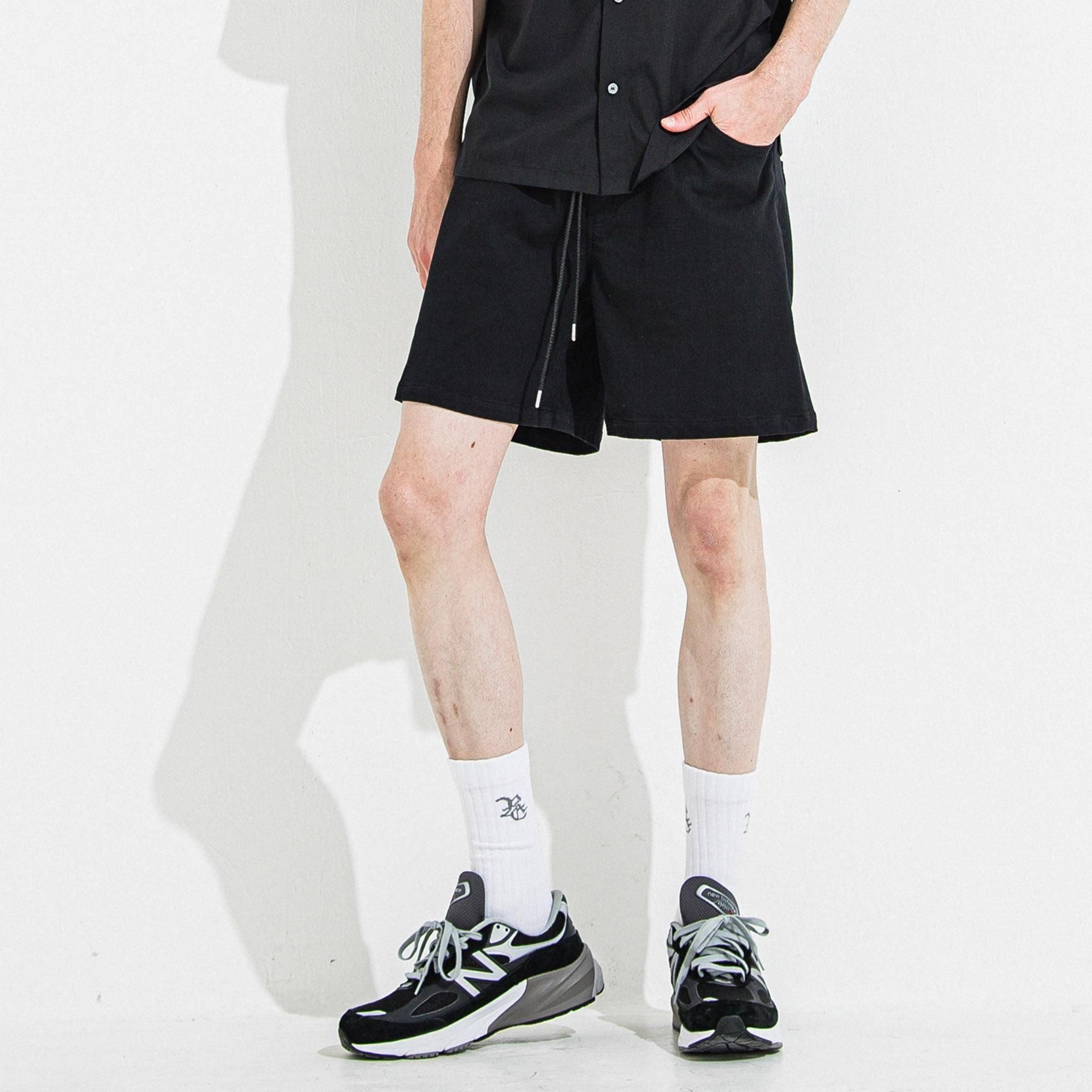 <img class='new_mark_img1' src='https://img.shop-pro.jp/img/new/icons1.gif' style='border:none;display:inline;margin:0px;padding:0px;width:auto;' />DENIM JERSEY  SHORTS BLACK