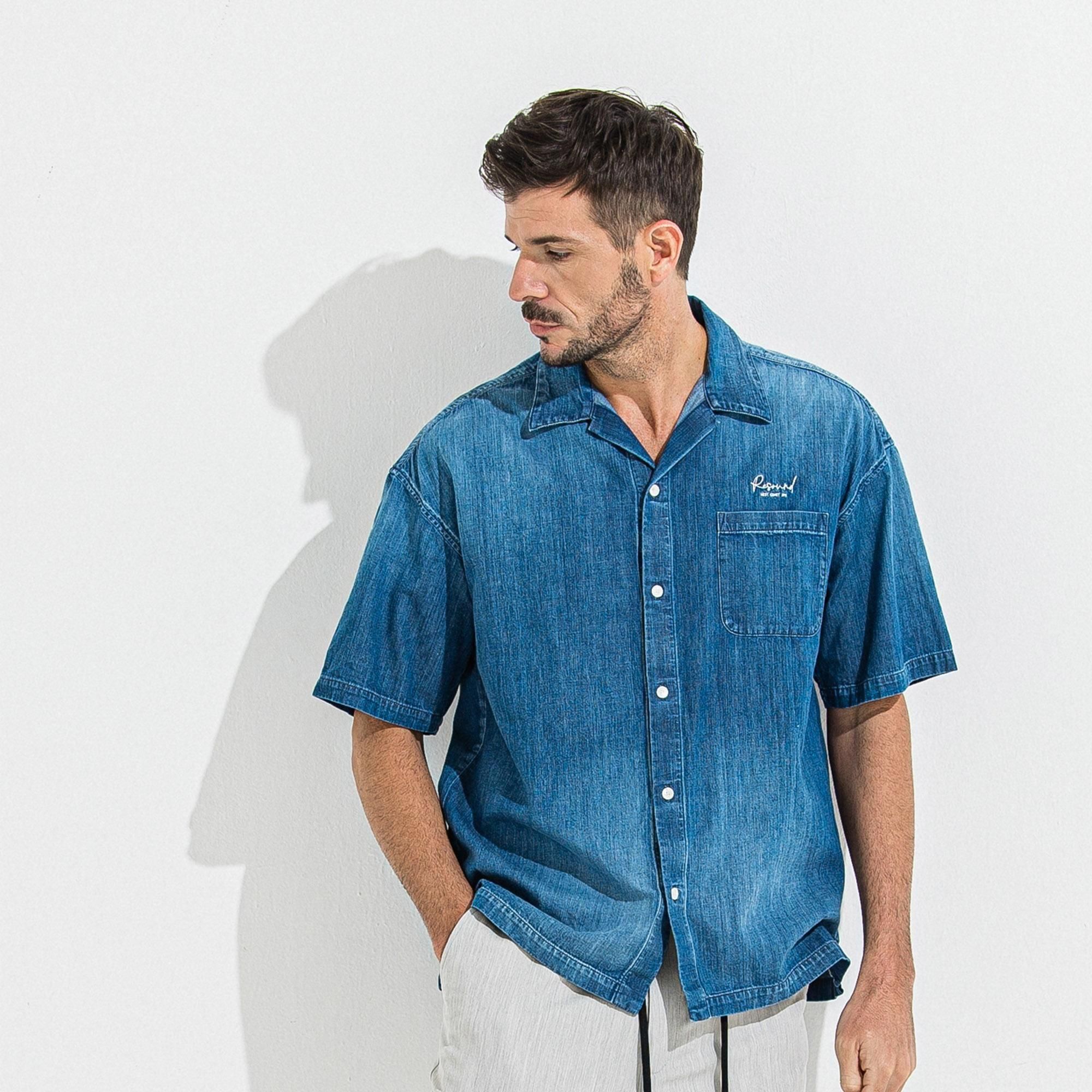 <img class='new_mark_img1' src='https://img.shop-pro.jp/img/new/icons1.gif' style='border:none;display:inline;margin:0px;padding:0px;width:auto;' />ZACK HALF DENIM SHIRTS DIND