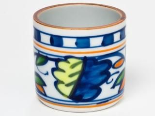 竹製 茶道用 柄杓 染付杵型蓋置 山水 洞華園作 茶会 茶席