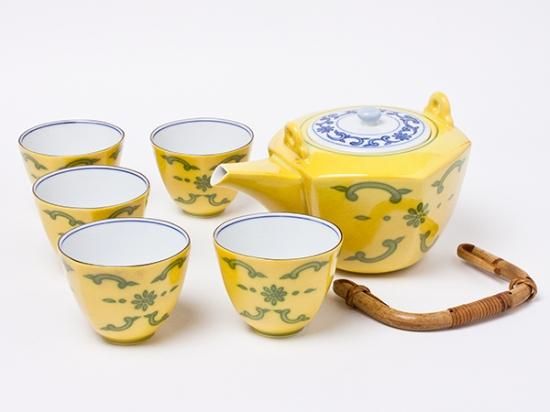 初代　平安与三　色絵松樹下煎茶図急須　木箱　幅11.7㎝本Y5-0721⭐︎I F 初代 平安与三 色絵松樹下煎茶図急須 木箱 幅11.7㎝本