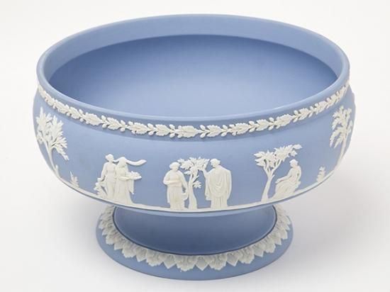 送料無料】ウェッジウッド ジャスパー ペールブルー コンポート wedg