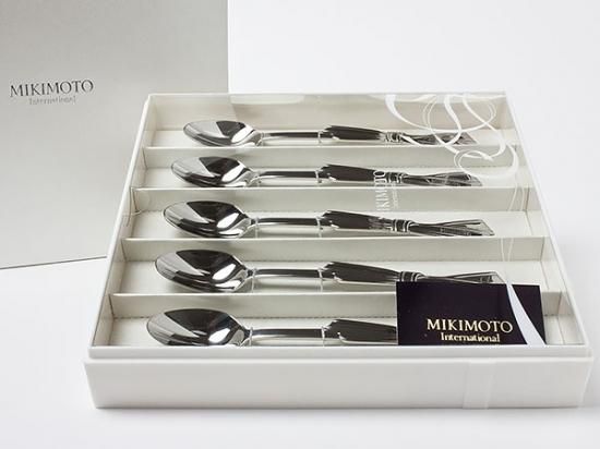 MIKIMOTO ミキモト 半貴石カトラリー スプーン 5本セット MIKIMOTO ミキモト 半貴石カトラリー スプーン フォーク 5本