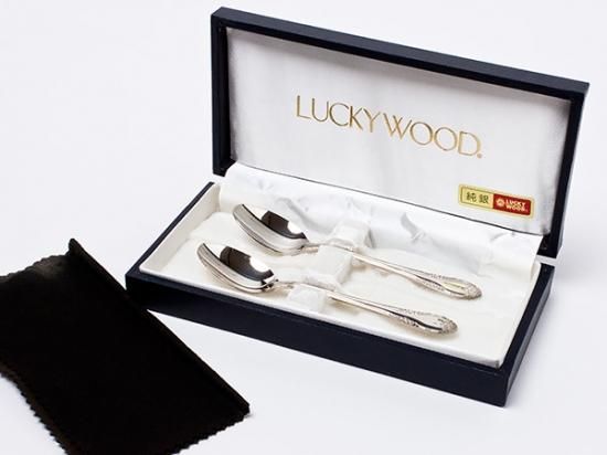 純銀950 LUCKYWOOD　ラッキーウッド スプーン２本セット