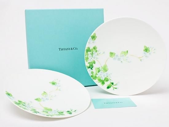 ティファニー 「ＬＥＡＶＥＳ」ペアデザートプレート tiffany-68/お茶