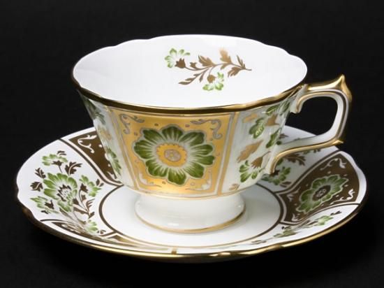 グリーンダービーパネル ティーカップ＆ソーサー1客美品 ロイヤル