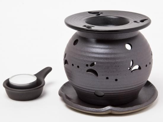 茶香炉 盛正 黒泥丸形ウサギ homura5-260/お茶のふじい・藤井 茶香炉 盛正 黒泥丸形ウサギ homura5-260/お茶のふじい・藤井