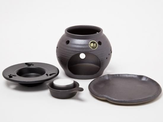 茶香炉 盛正 黒泥丸形ウサギ homura5-260/お茶のふじい・藤井
