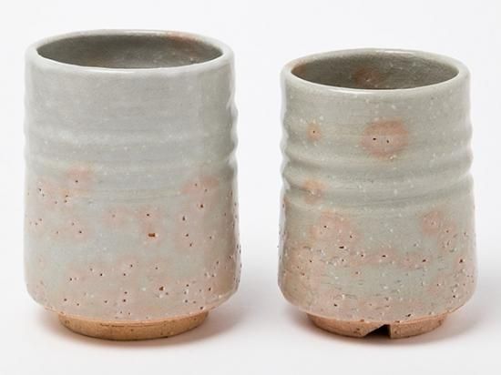 送料無料】萩焼 十二代 土谷一水 夫婦湯呑/お茶のふじい・藤井茶舗