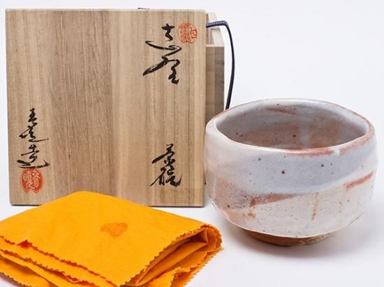 志野茶碗 (春暁窯　加藤 春暁 作) 送料無料】加藤春暁 作 志野茶碗 katou-s-01/お茶のふじい・藤井
