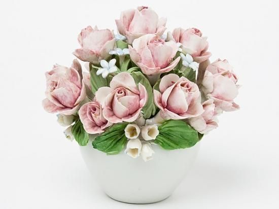 送料無料】カポディモンテ/Capodimonte 陶花（バラ・スミレ・スズラン