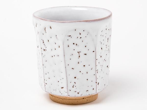 送料無料】萩焼 渋谷泥詩 白萩面取湯呑 /お茶のふじい・藤井茶舗