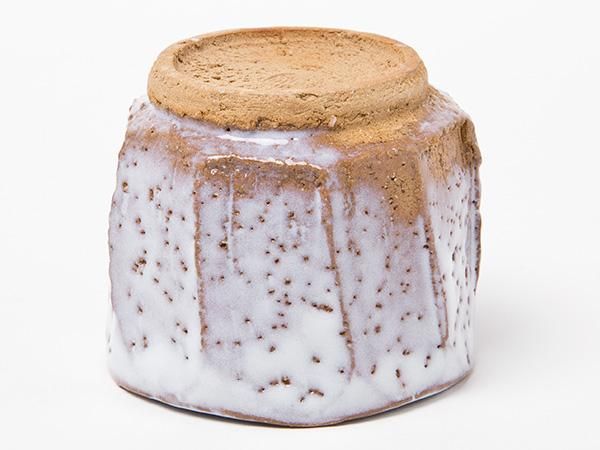 送料無料】萩焼 渋谷泥詩 白萩面取ぐい呑 /お茶のふじい・藤井