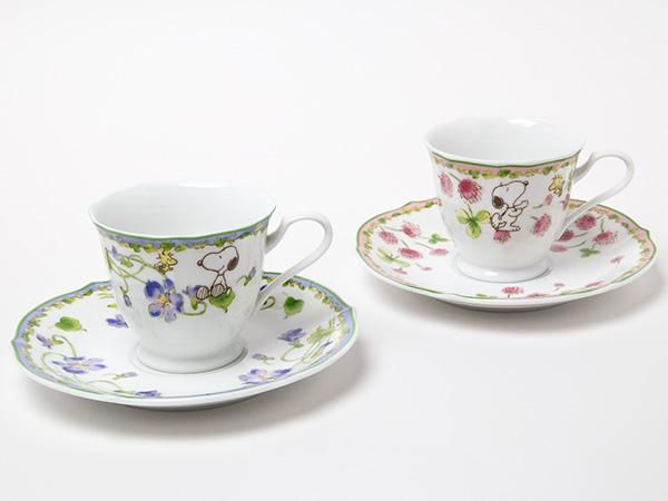 スヌーピー＆ウッドストック ティーセット 送料無料】スヌーピー＆ウッドストック ブルー＆ピンク カップ