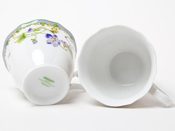 送料無料】スヌーピー＆ウッドストック ブルー＆ピンク カップ