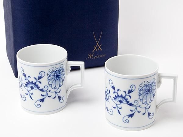 送料無料】マイセン/Meissen ブルーオニオンマグカップペアお茶の