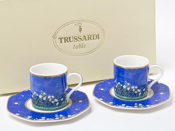 TRUSSARDY  シンプル白のコーヒーカップ＆ソーサー✖️5 Amazon | トラサルディ TRUSSARDI ペア カップアンドソーサー