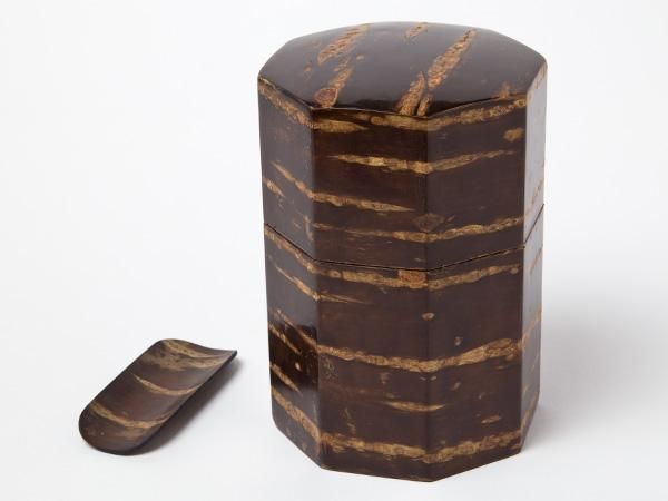 人気No.1 送料無料】桜皮細工 御茶筒揃 総桜皮八角茶筒揃お茶のふじい 工芸品